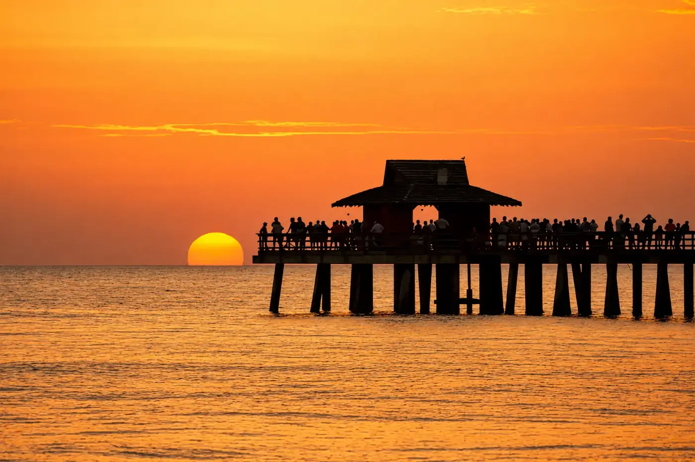 Sunset over the Gulf near Naples Pier